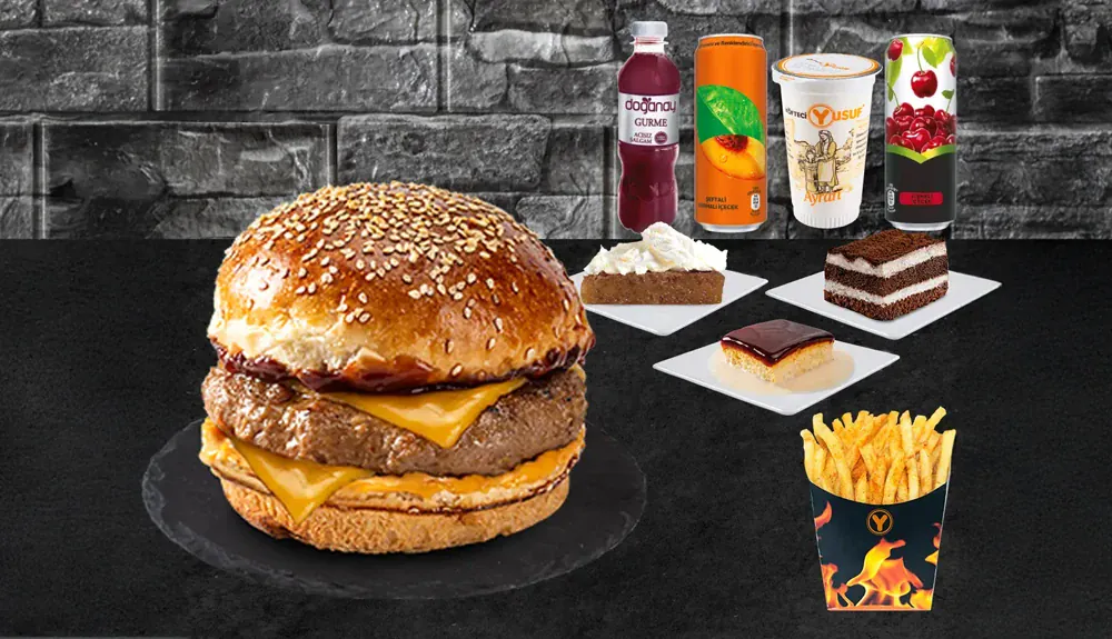 Dört Dörtlük Tek Köfte Burger Menü