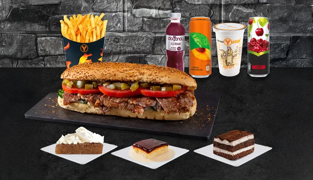 Dört Dörtlük Tam Porsiyon Ekmek Arası Döner Menü