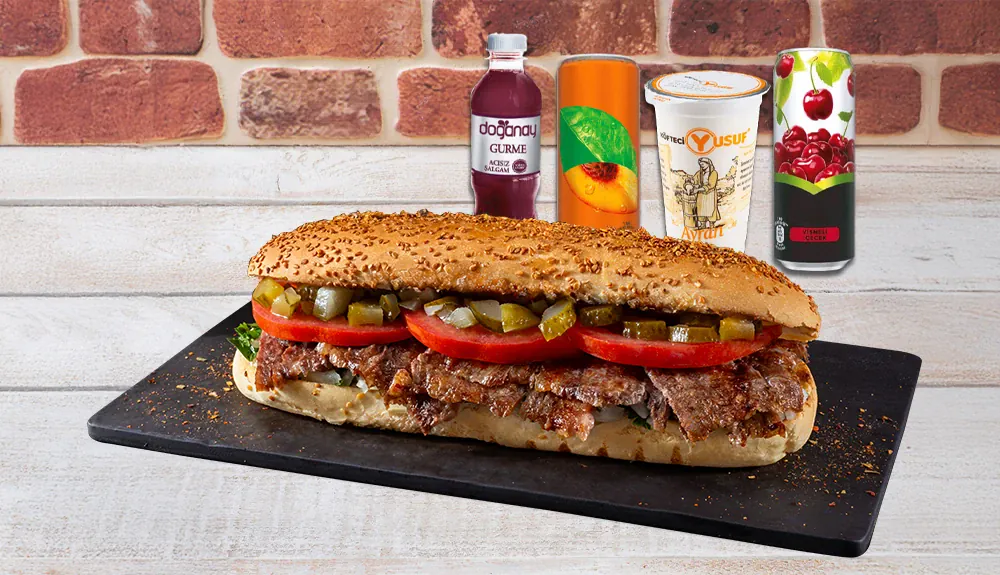 Patatesli Yarım Porsiyon Ekmek Arası Döner Menü