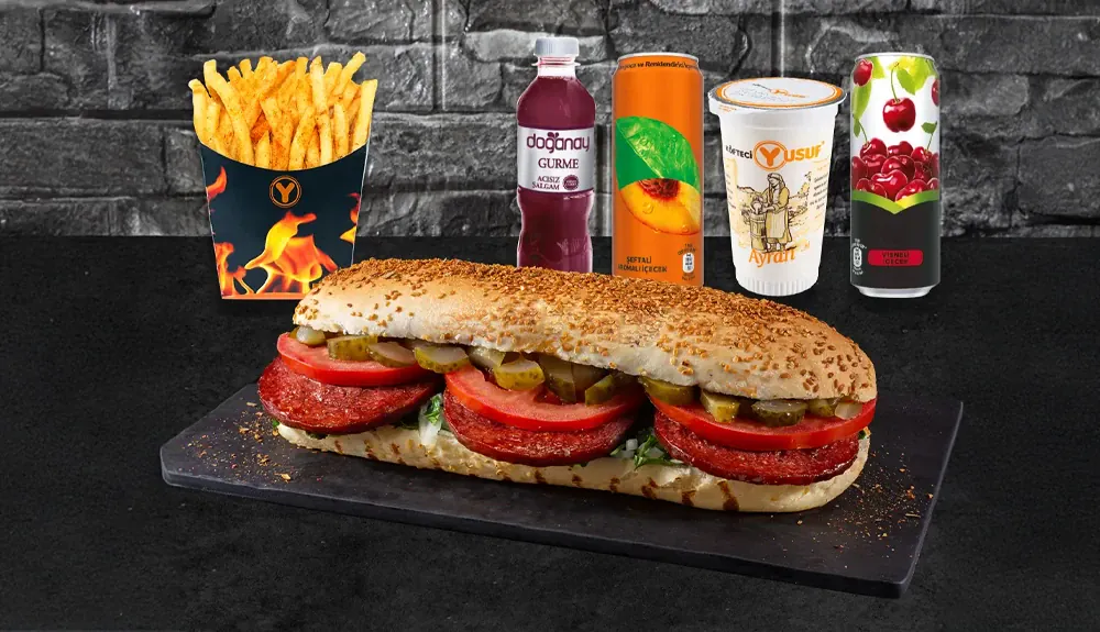 Patatesli Yarım Porsiyon Ekmek Arası Sucuk Menü